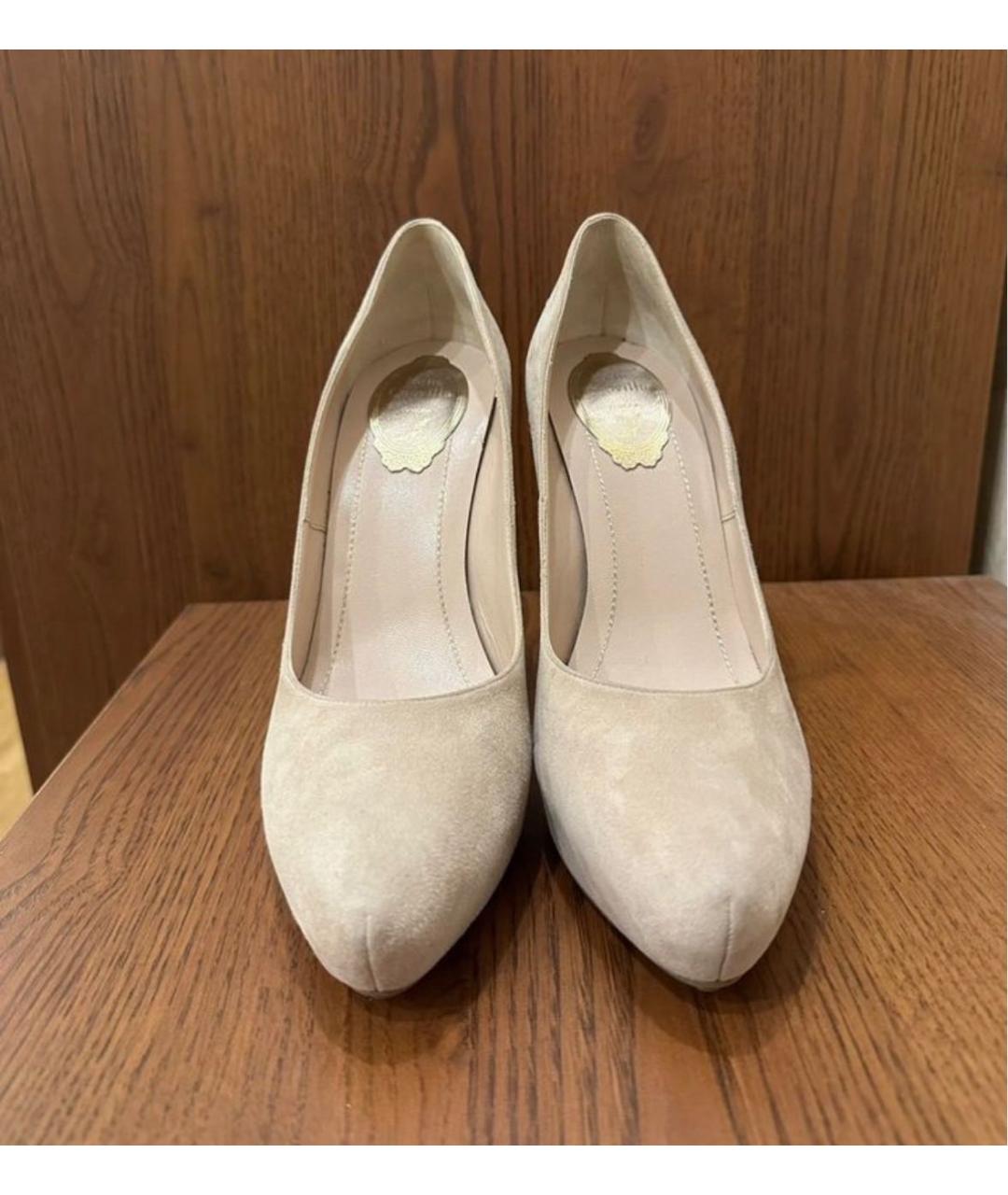 RENE CAOVILLA Бежевые замшевые туфли, фото 2