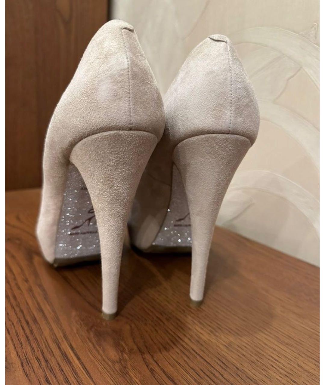 RENE CAOVILLA Бежевые замшевые туфли, фото 4