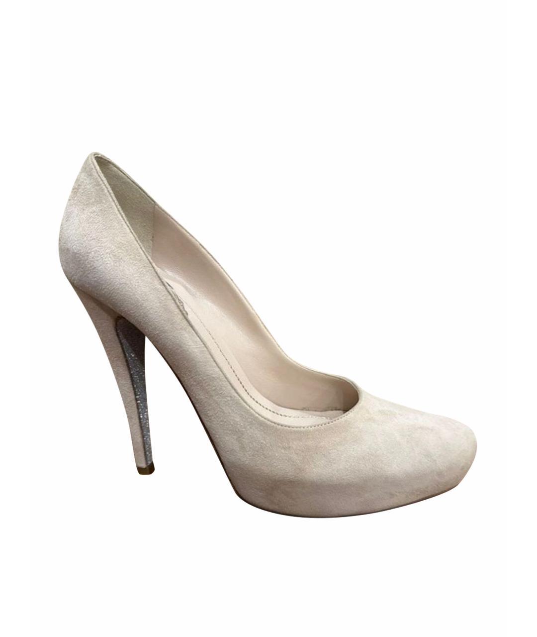 RENE CAOVILLA Бежевые замшевые туфли, фото 1