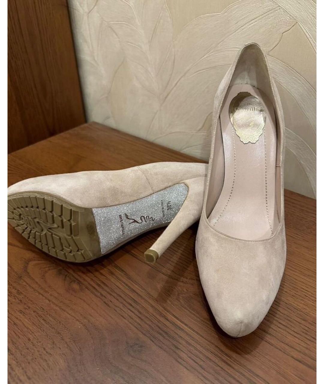 RENE CAOVILLA Бежевые замшевые туфли, фото 3