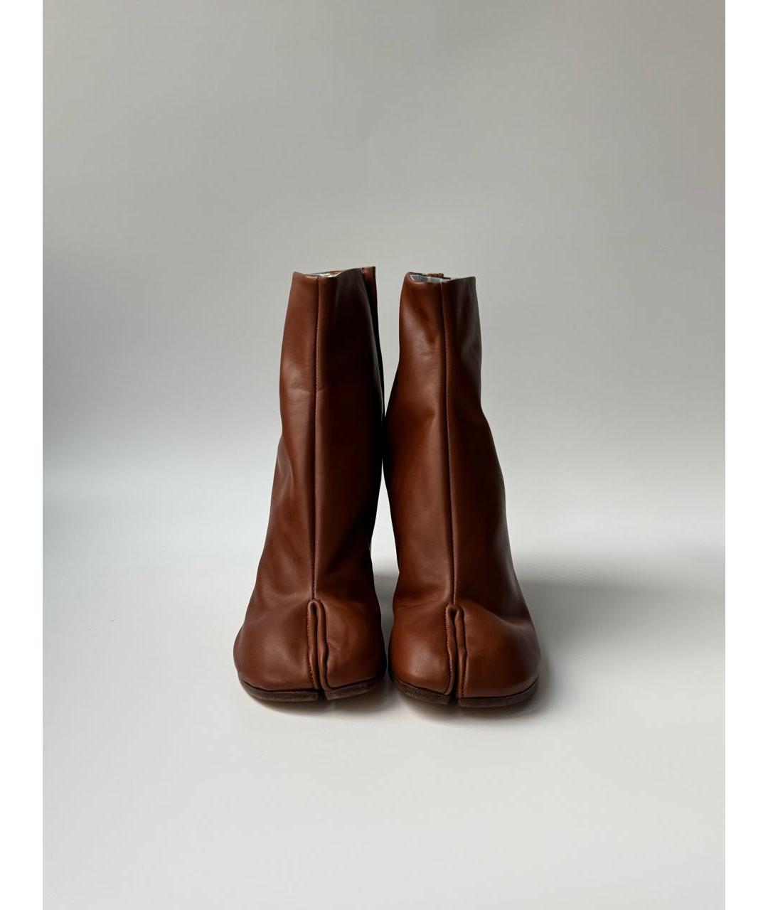 MAISON MARGIELA Коричневые кожаные ботильоны, фото 2