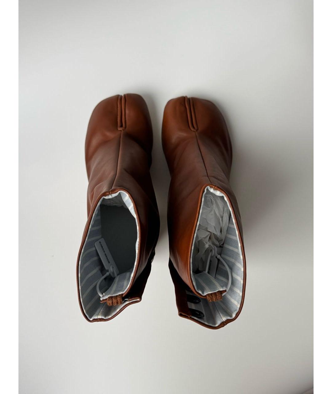 MAISON MARGIELA Коричневые кожаные ботильоны, фото 3
