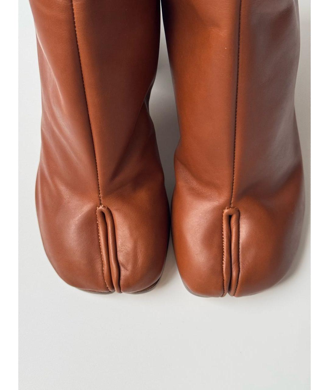 MAISON MARGIELA Коричневые кожаные ботильоны, фото 6