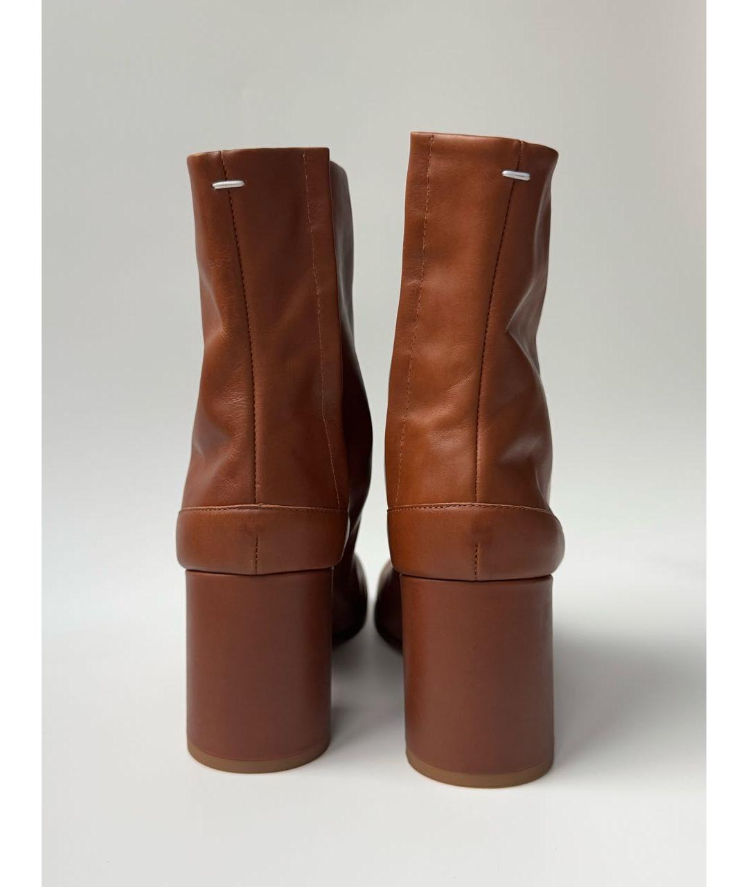 MAISON MARGIELA Коричневые кожаные ботильоны, фото 4