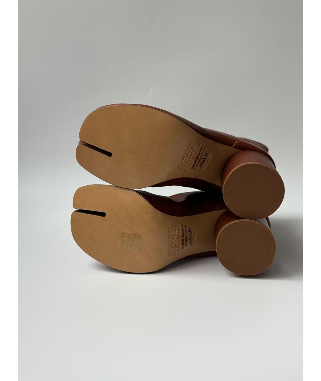 MAISON MARGIELA Коричневые кожаные ботильоны, фото 7