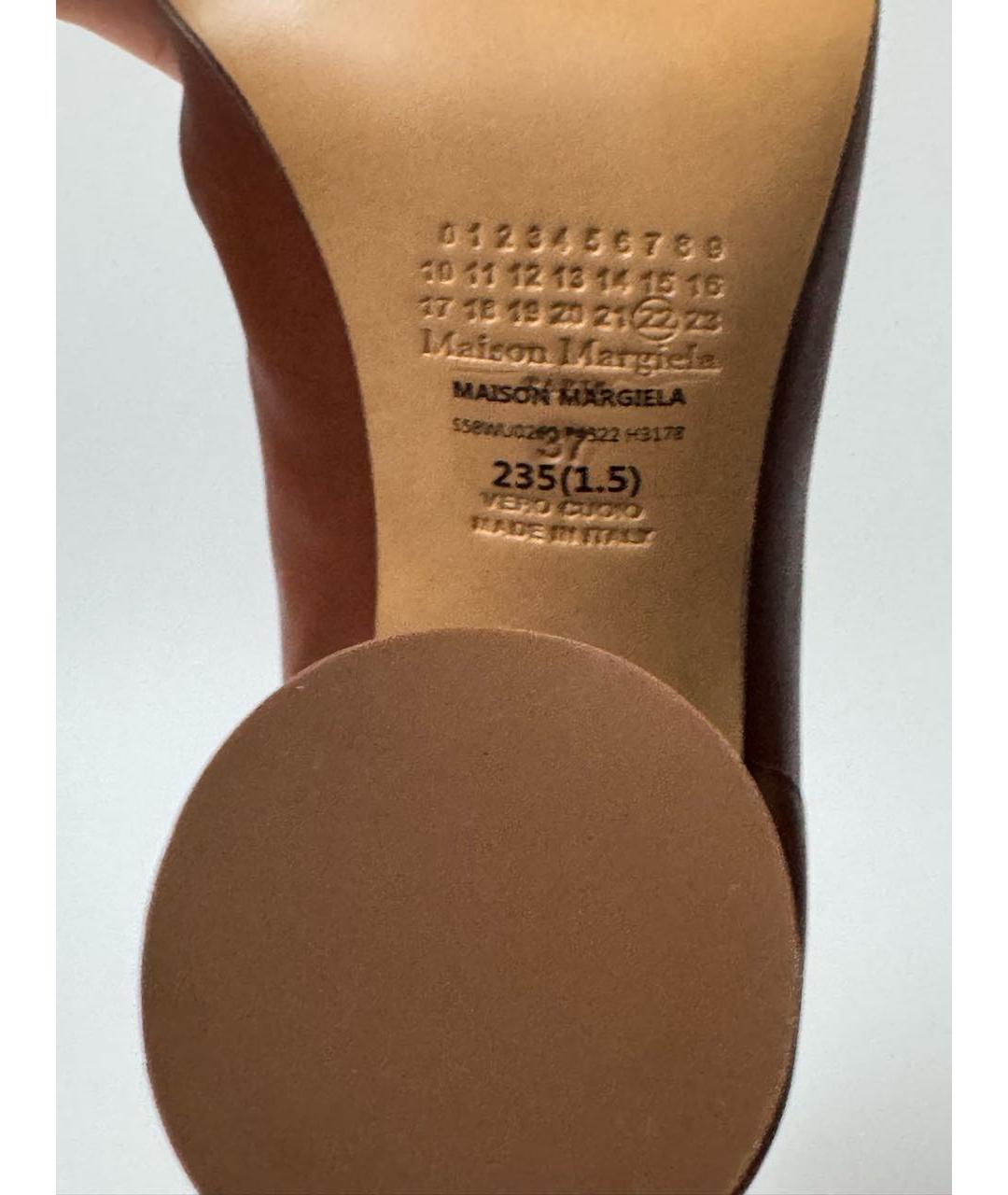 MAISON MARGIELA Коричневые кожаные ботильоны, фото 8