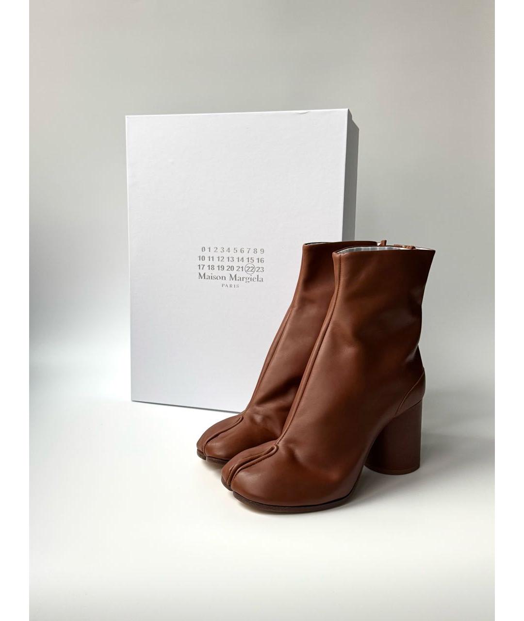 MAISON MARGIELA Коричневые кожаные ботильоны, фото 5