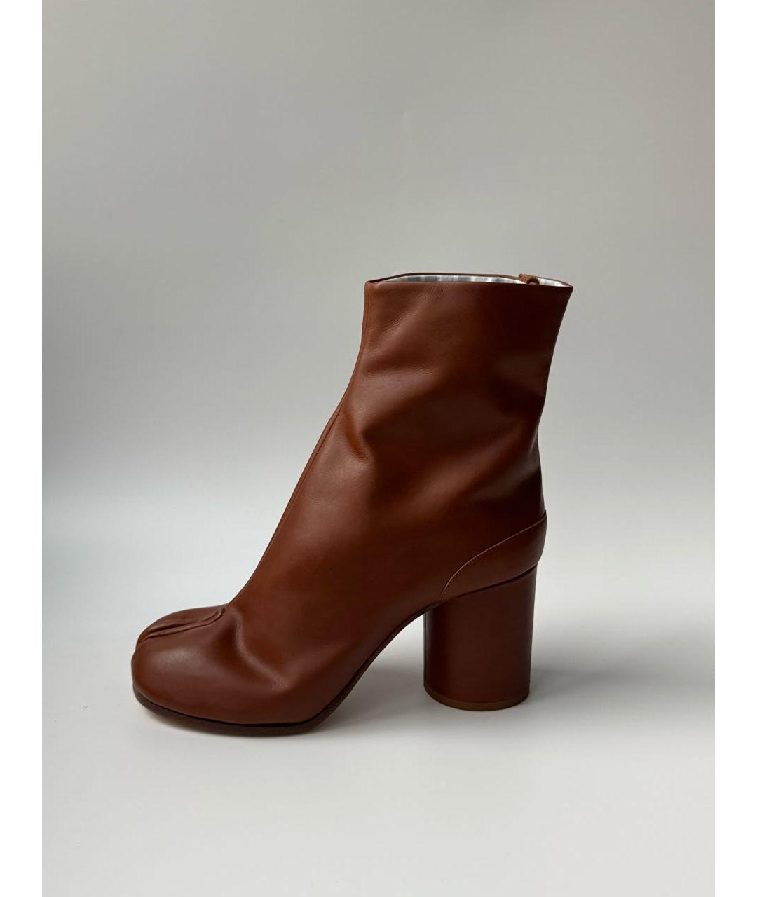 MAISON MARGIELA Коричневые кожаные ботильоны, фото 9