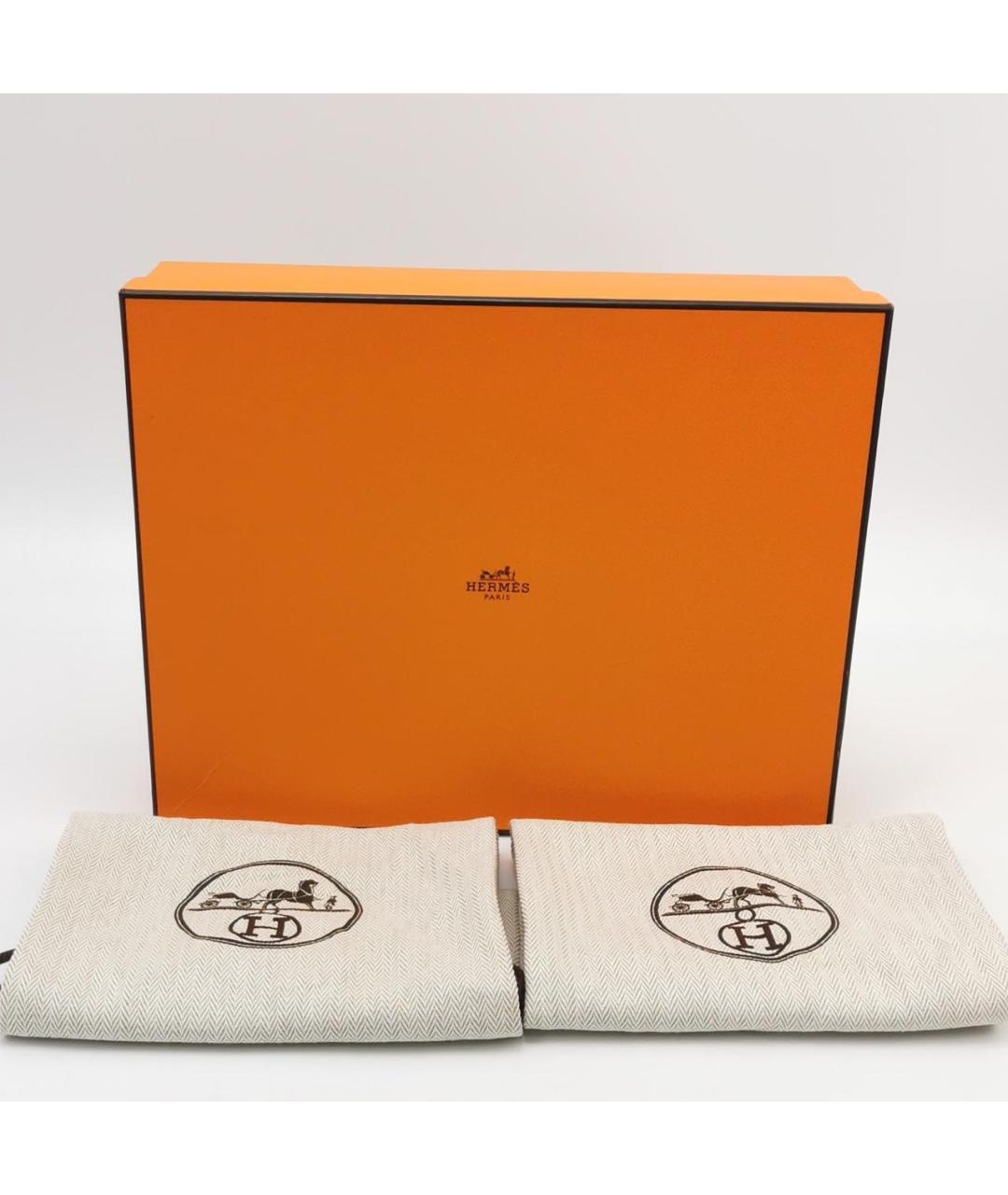 HERMES Белые кожаные шлепанцы, фото 7