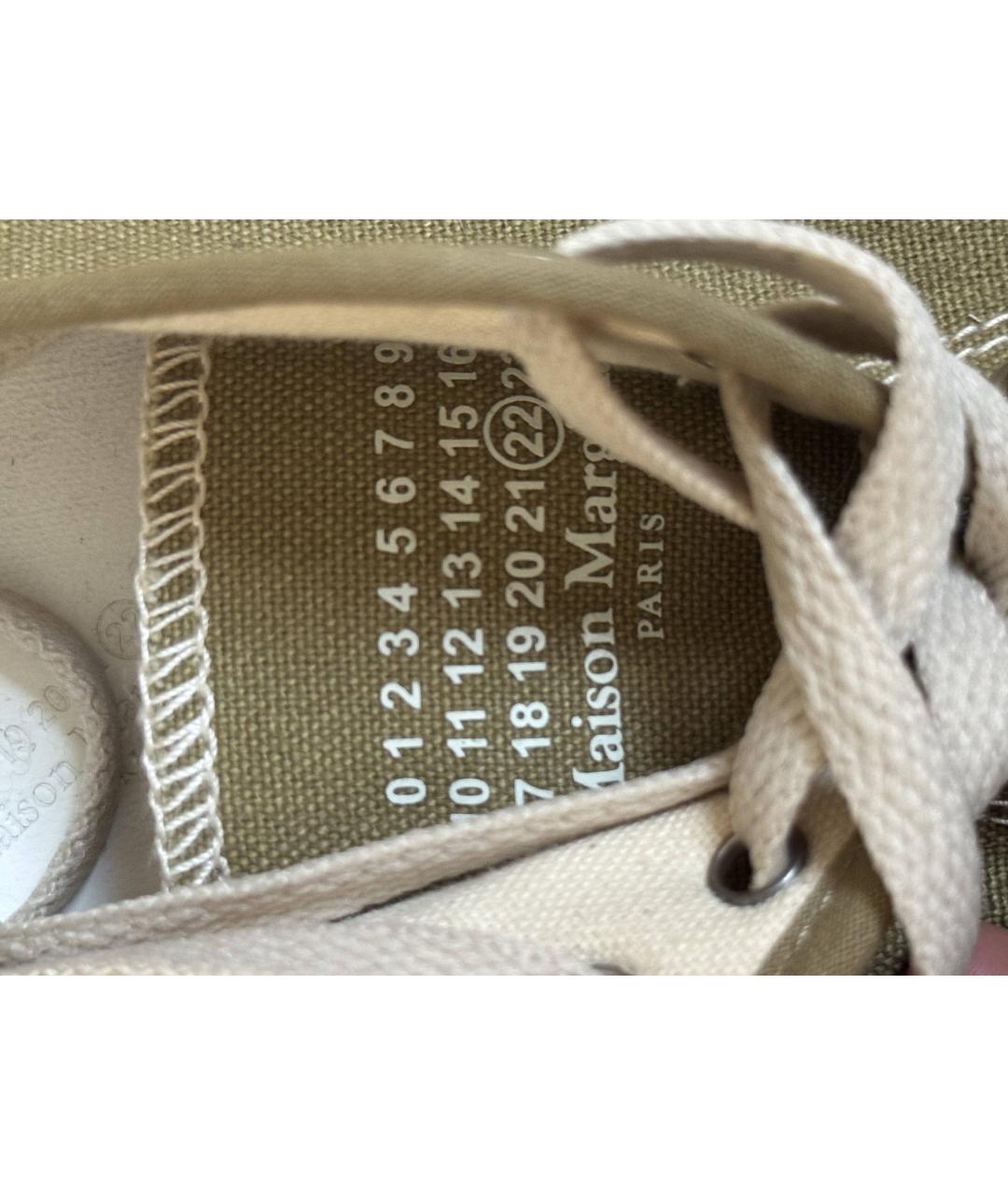 MAISON MARGIELA Хаки текстильные кеды, фото 5