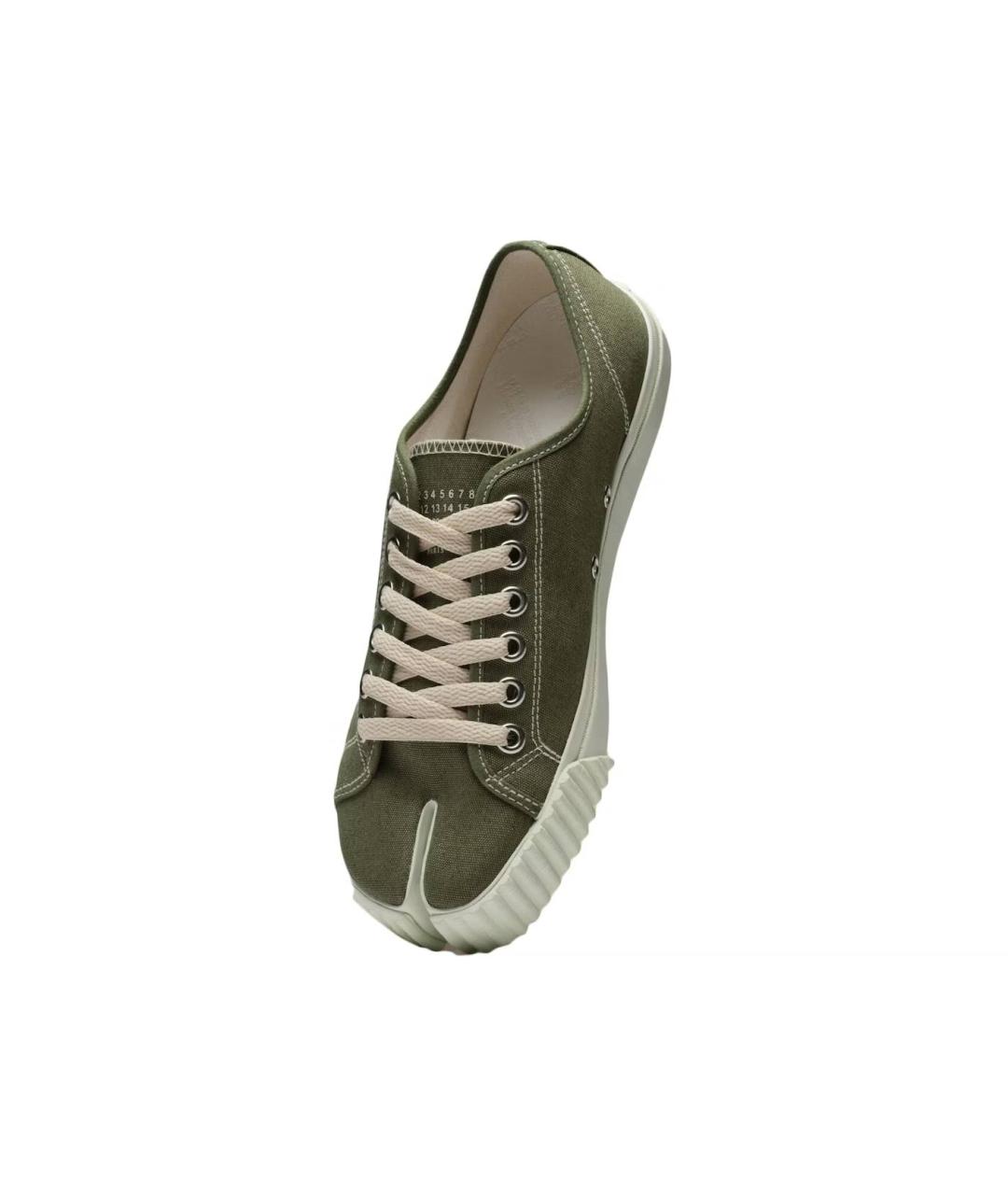 MAISON MARGIELA Хаки текстильные кеды, фото 1
