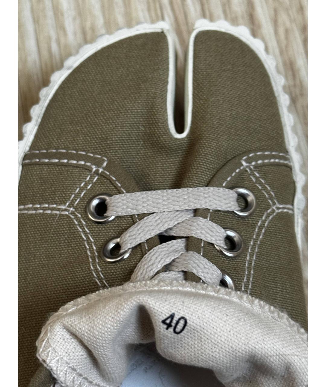 MAISON MARGIELA Хаки текстильные кеды, фото 4