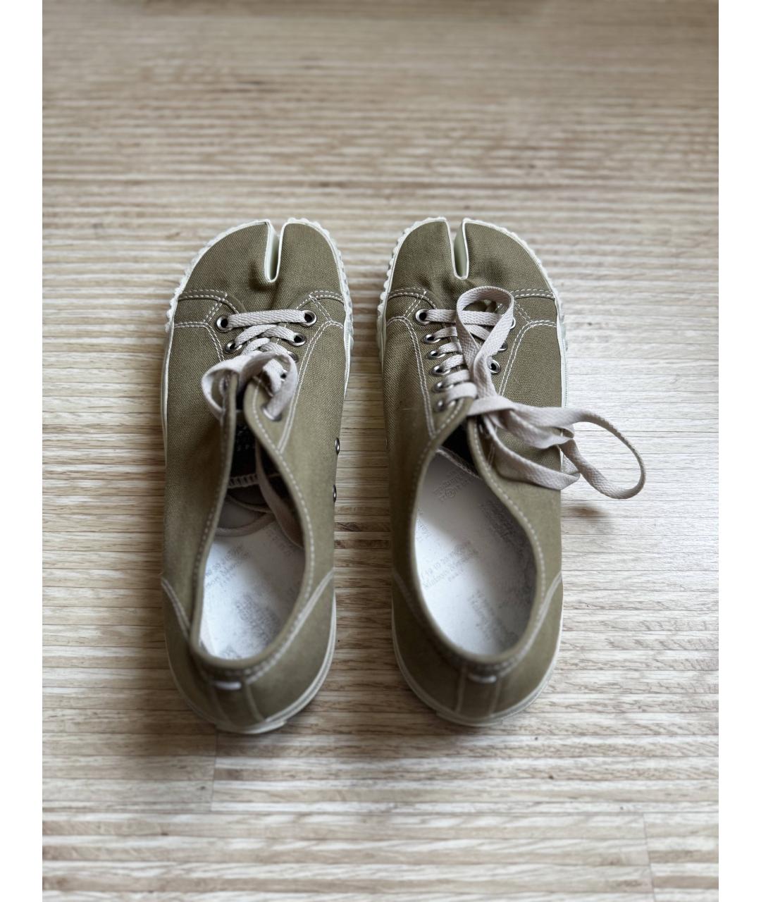 MAISON MARGIELA Хаки текстильные кеды, фото 3
