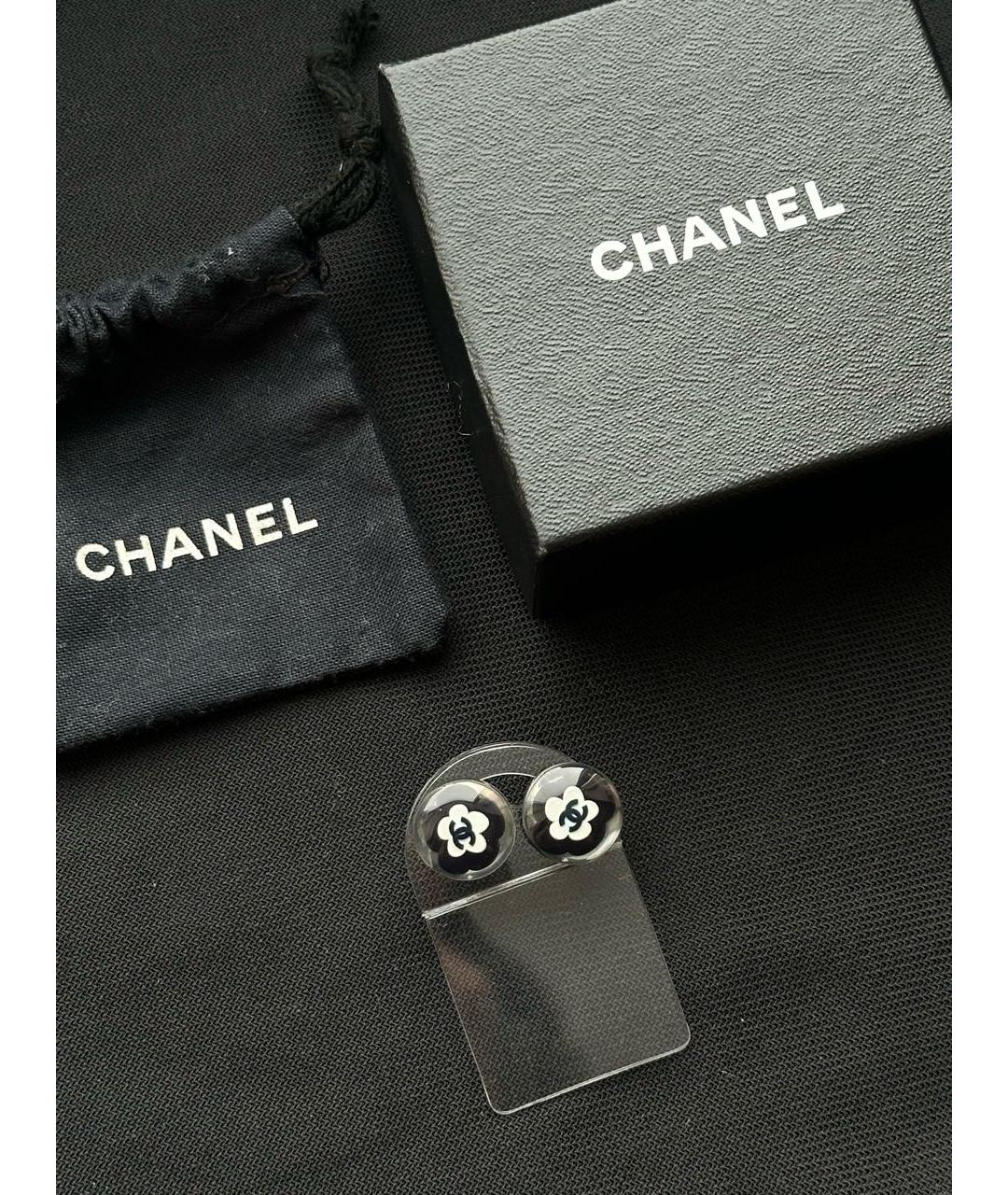 CHANEL Черные серьги, фото 3