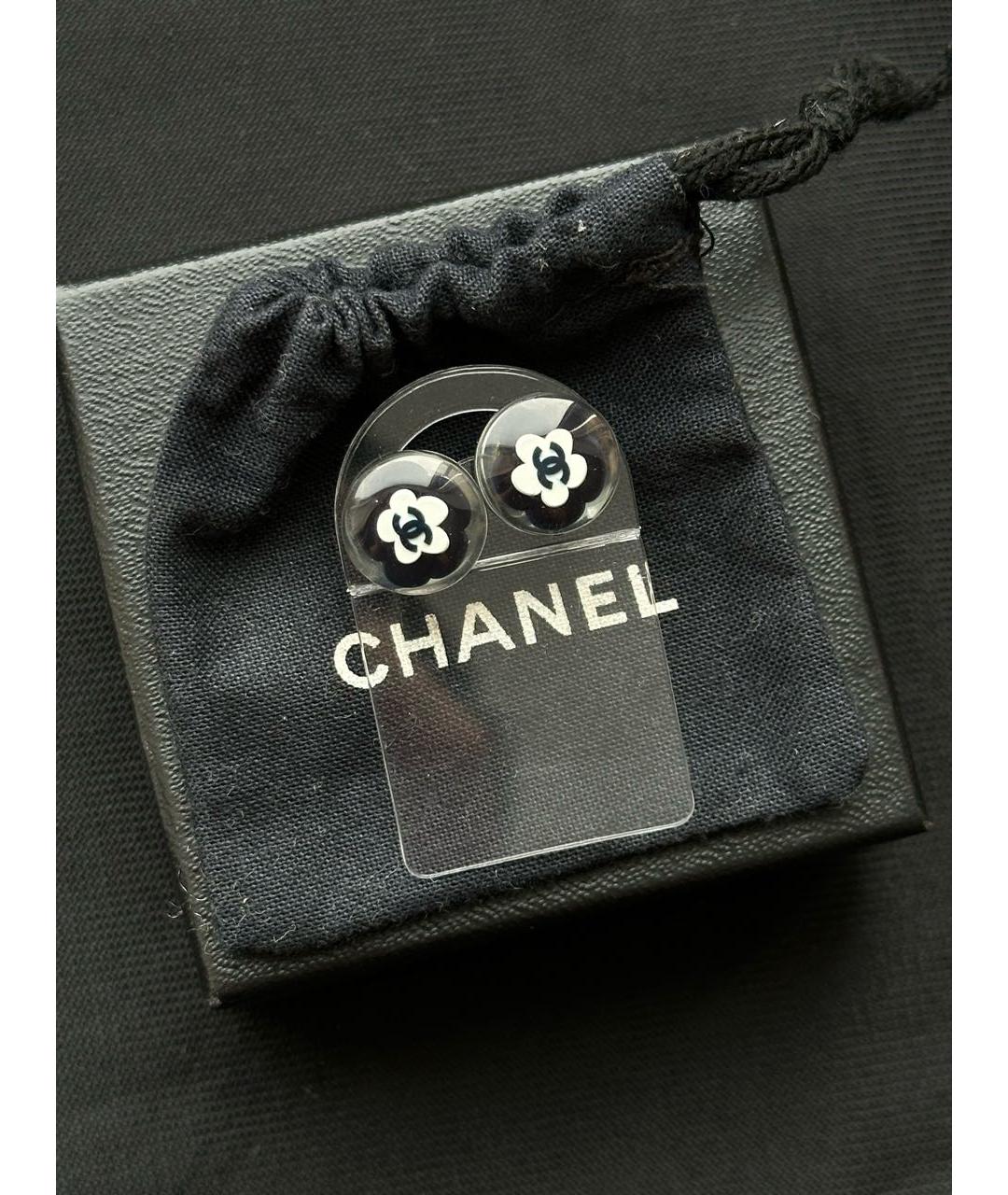 CHANEL Черные серьги, фото 2