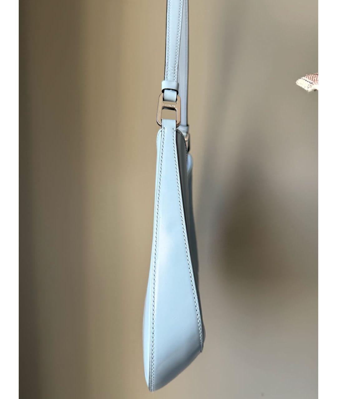 PRADA Голубая кожаная сумка с короткими ручками, фото 5