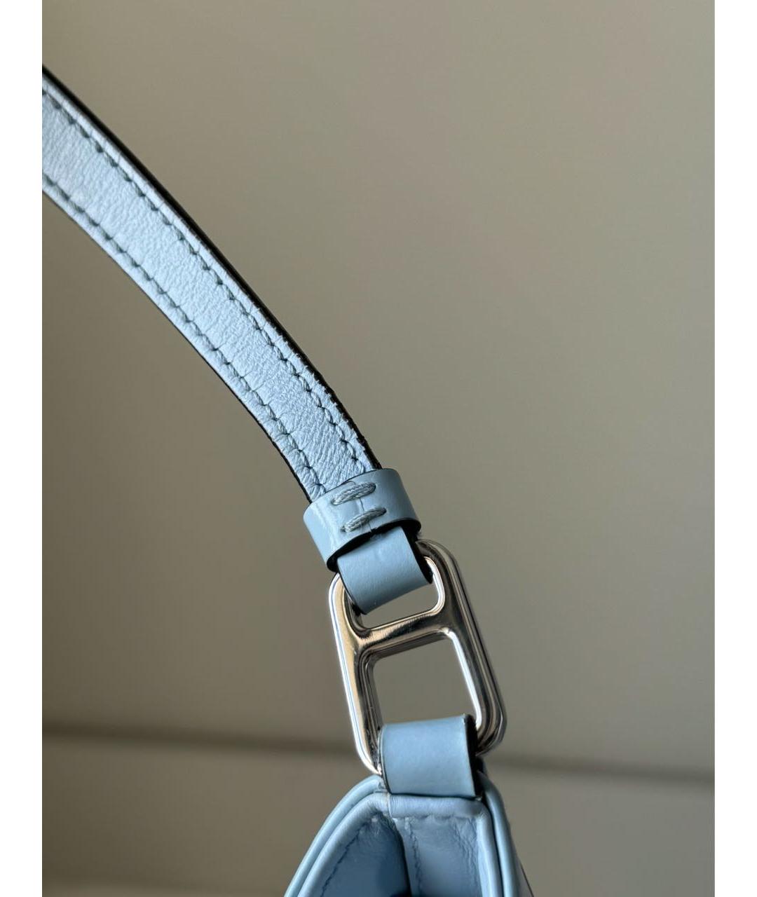 PRADA Голубая кожаная сумка с короткими ручками, фото 7