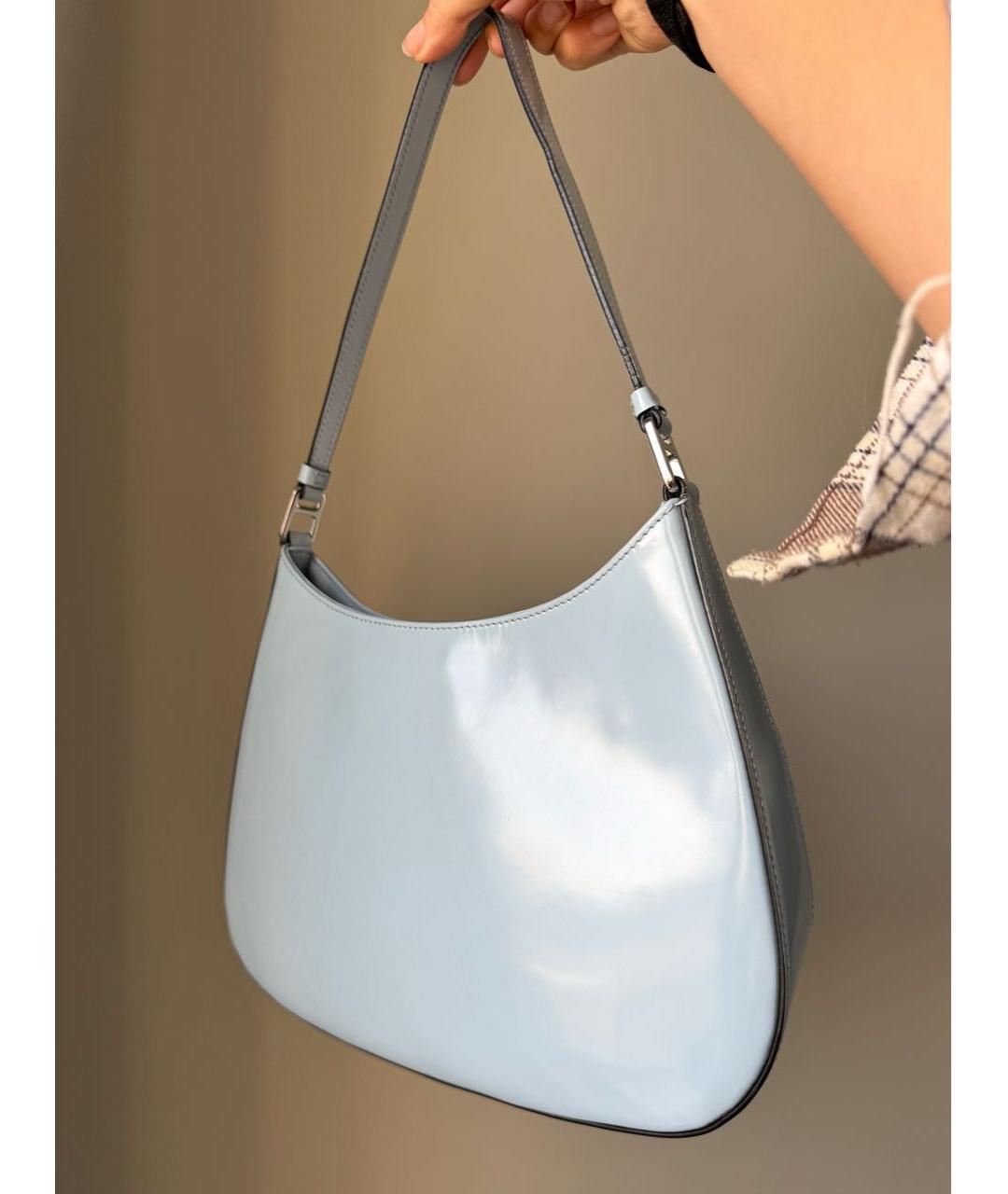 PRADA Голубая кожаная сумка с короткими ручками, фото 3