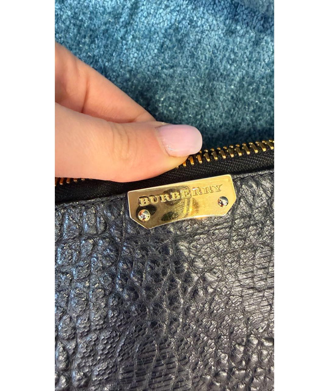 BURBERRY Черная кожаная сумка через плечо, фото 5