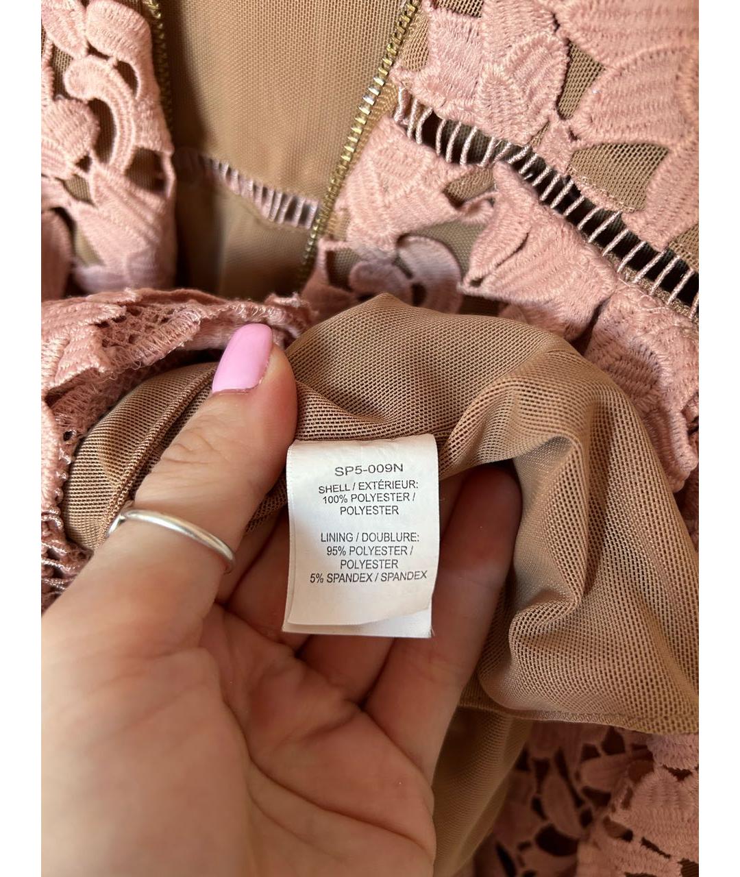 SELF-PORTRAIT Коралловое полиэстеровое коктейльное платье, фото 5