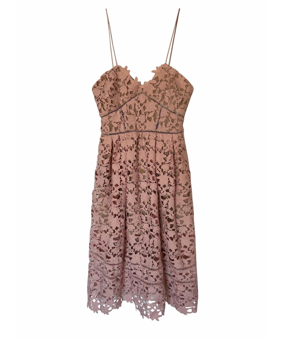 SELF-PORTRAIT Коралловое полиэстеровое коктейльное платье, фото 1