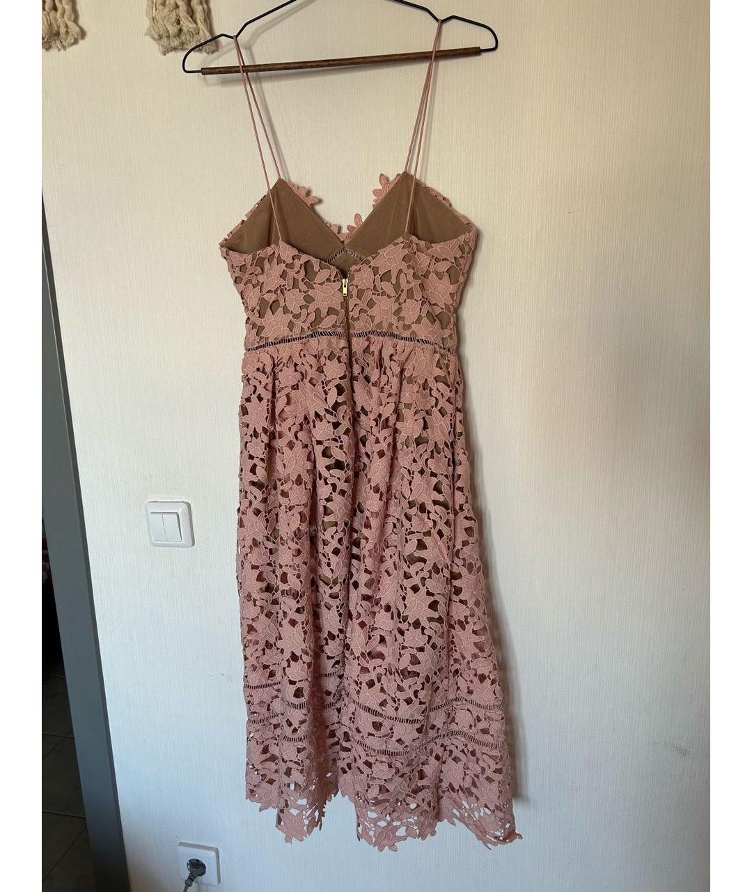 SELF-PORTRAIT Коралловое полиэстеровое коктейльное платье, фото 2