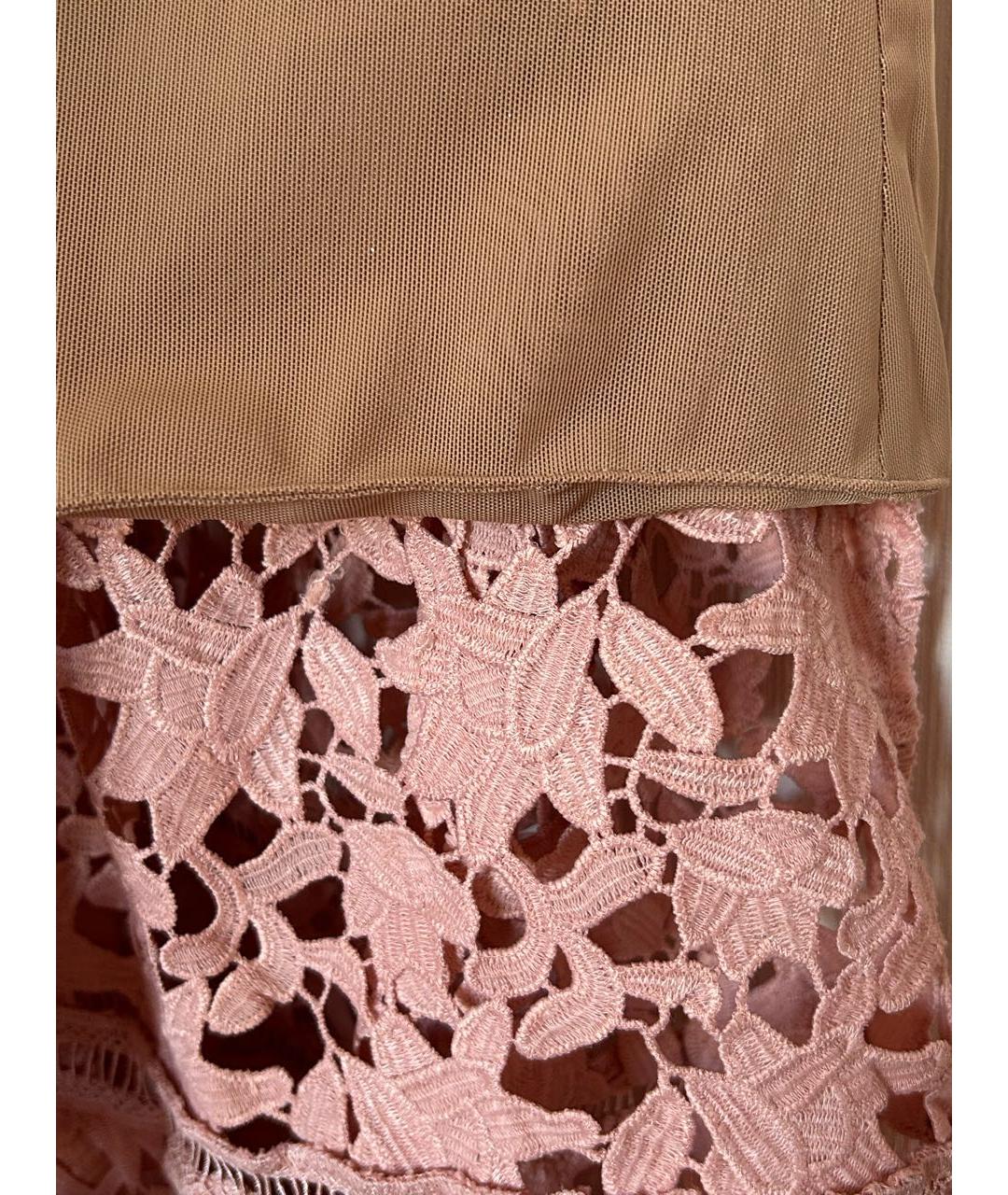 SELF-PORTRAIT Коралловое полиэстеровое коктейльное платье, фото 8