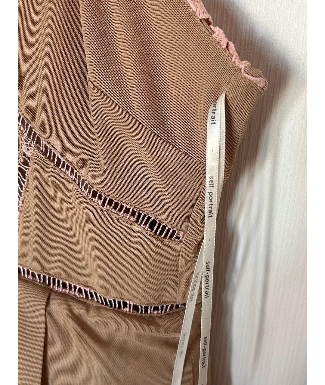 SELF-PORTRAIT Коралловое полиэстеровое коктейльное платье, фото 7