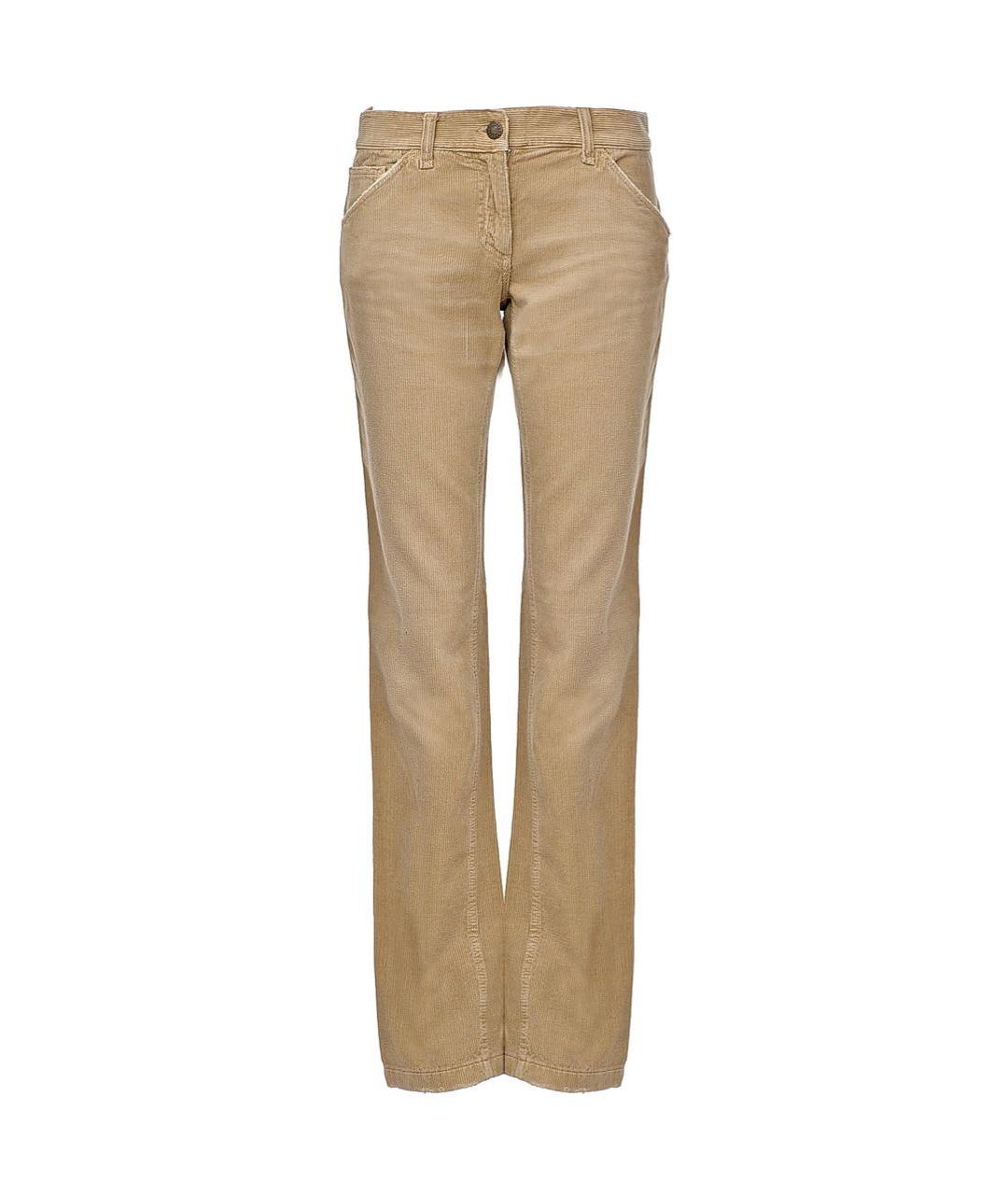 DOLCE&GABBANA Бежевые хлопковые прямые брюки, фото 9