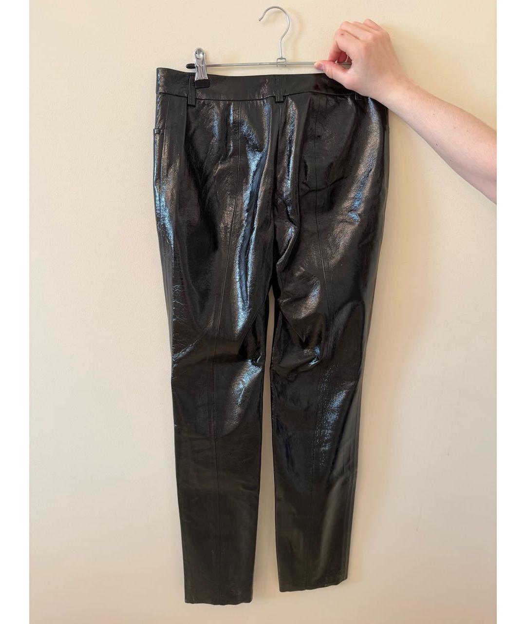 AUTENTIMENTS Черные полиуретановые прямые брюки, фото 2