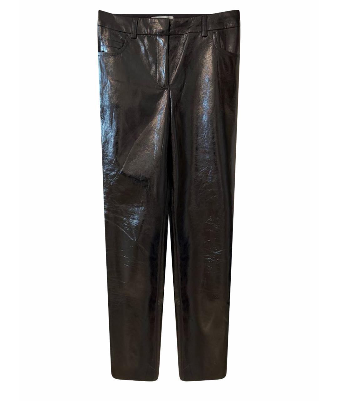 AUTENTIMENTS Черные полиуретановые прямые брюки, фото 1