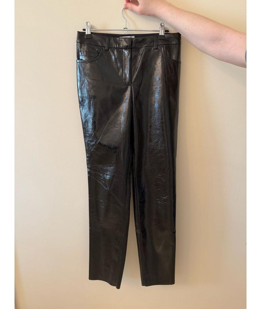 AUTENTIMENTS Черные полиуретановые прямые брюки, фото 5