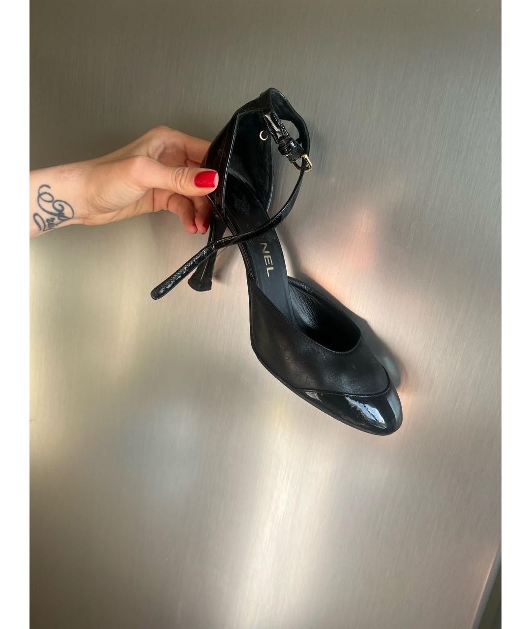 CHANEL Черные кожаные туфли, фото 6