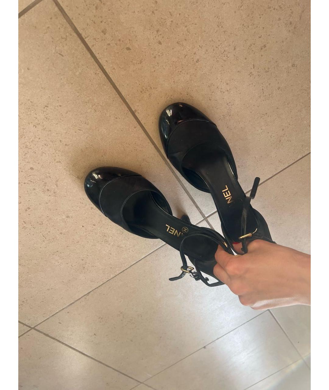 CHANEL Черные кожаные туфли, фото 4