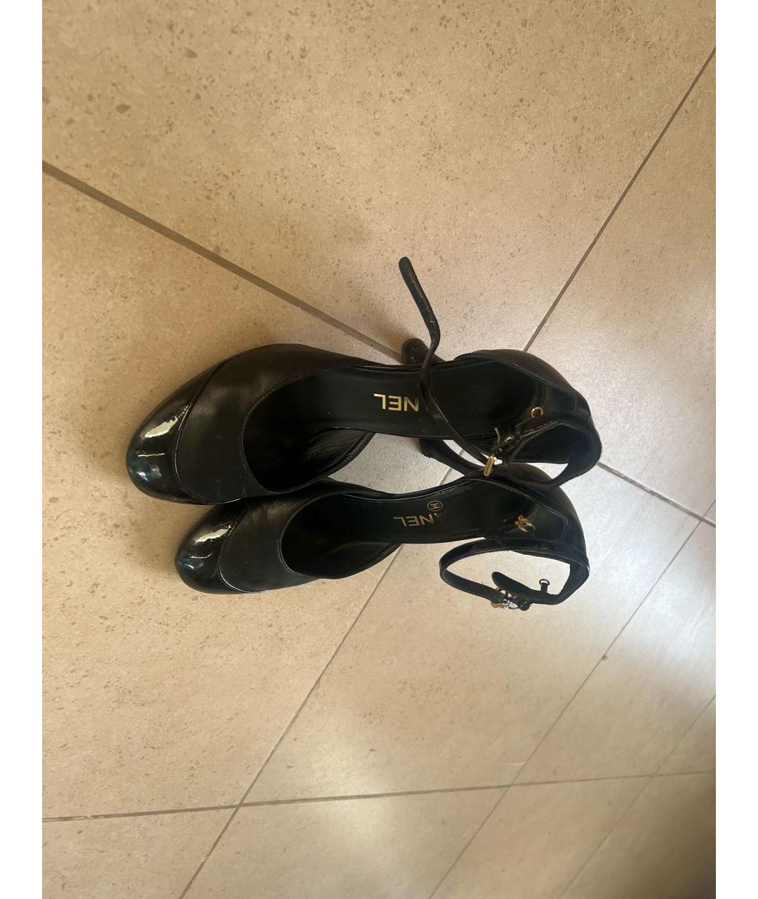 CHANEL Черные кожаные туфли, фото 3