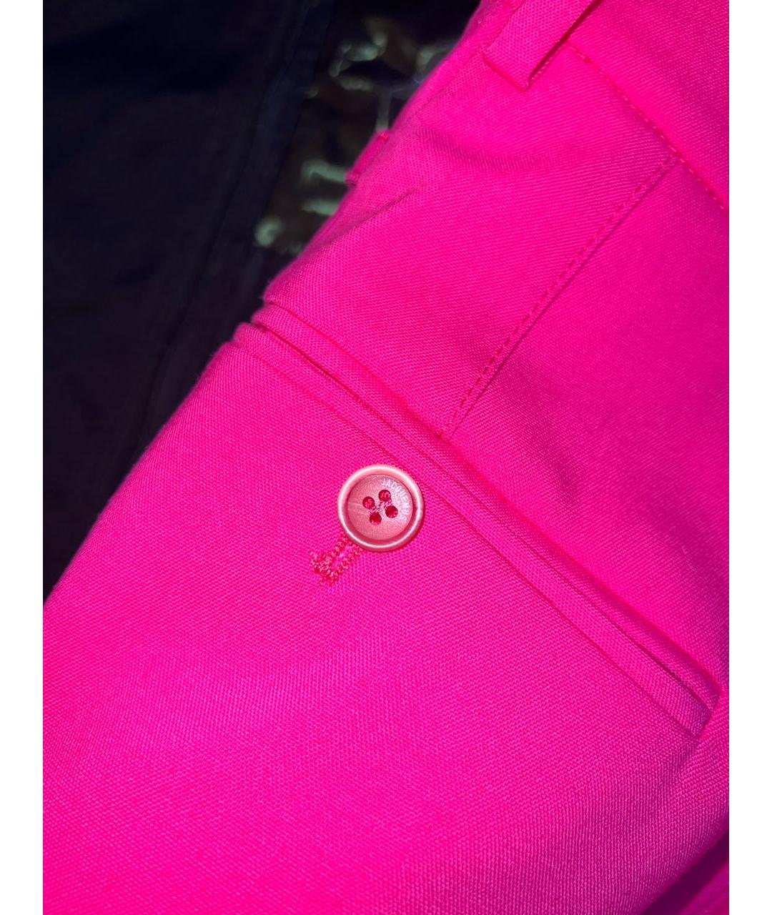JACQUEMUS Розовые шерстяные прямые брюки, фото 7