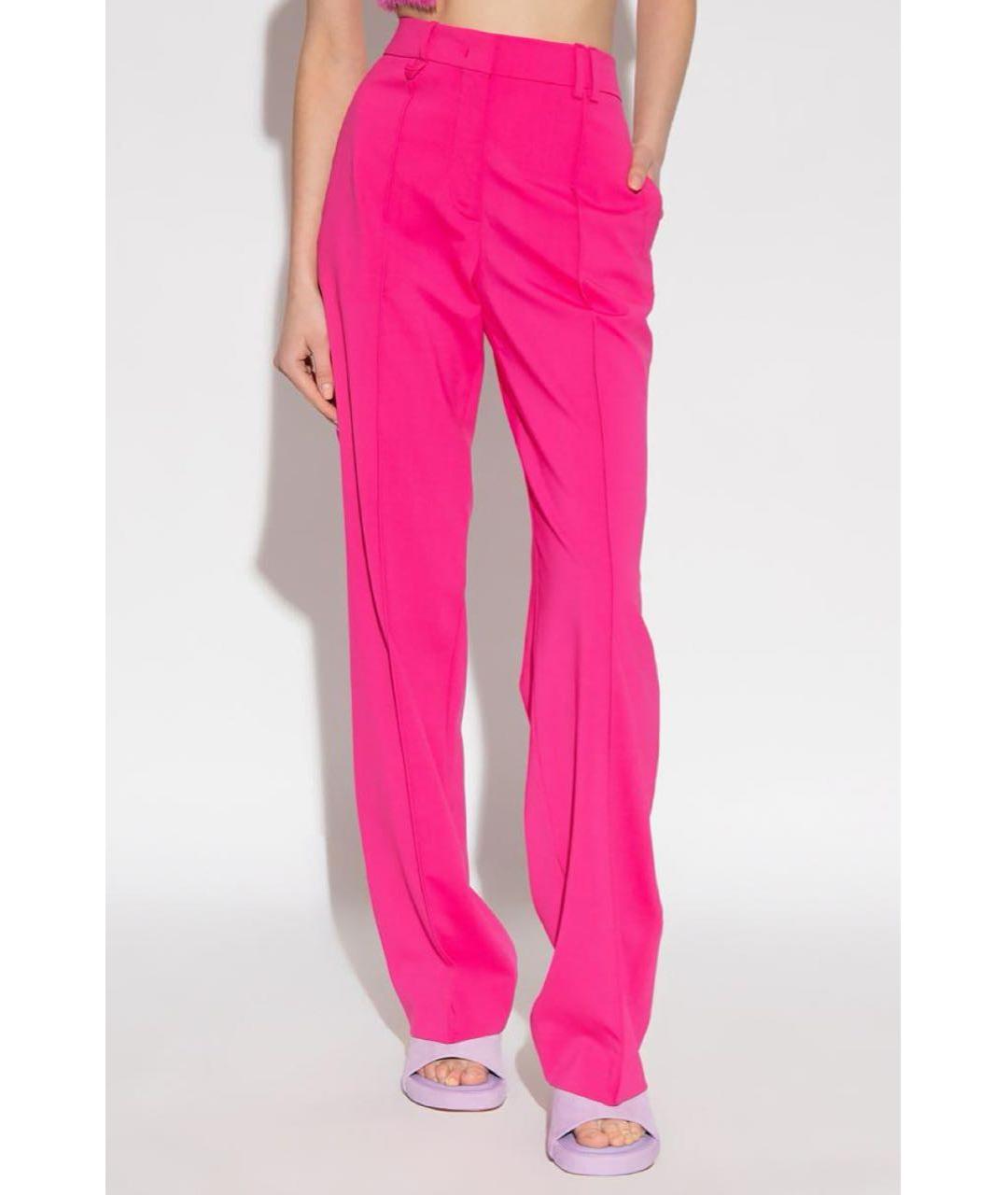 JACQUEMUS Розовые шерстяные прямые брюки, фото 2