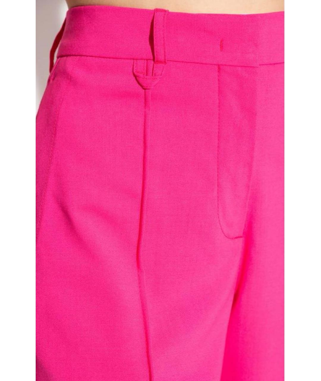 JACQUEMUS Розовые шерстяные прямые брюки, фото 4