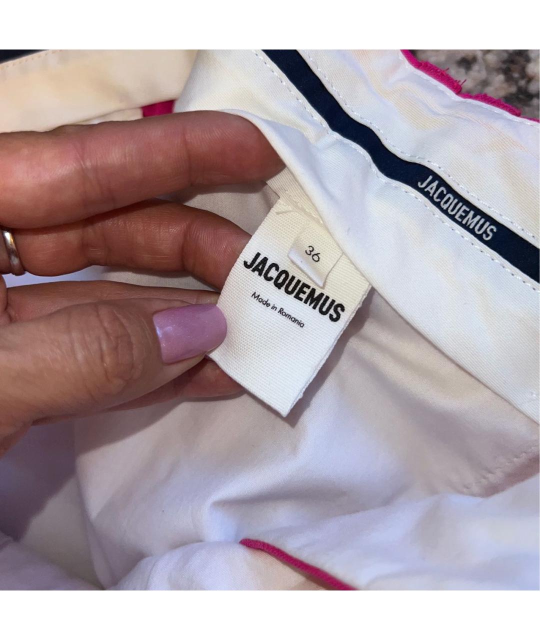 JACQUEMUS Розовые шерстяные прямые брюки, фото 8