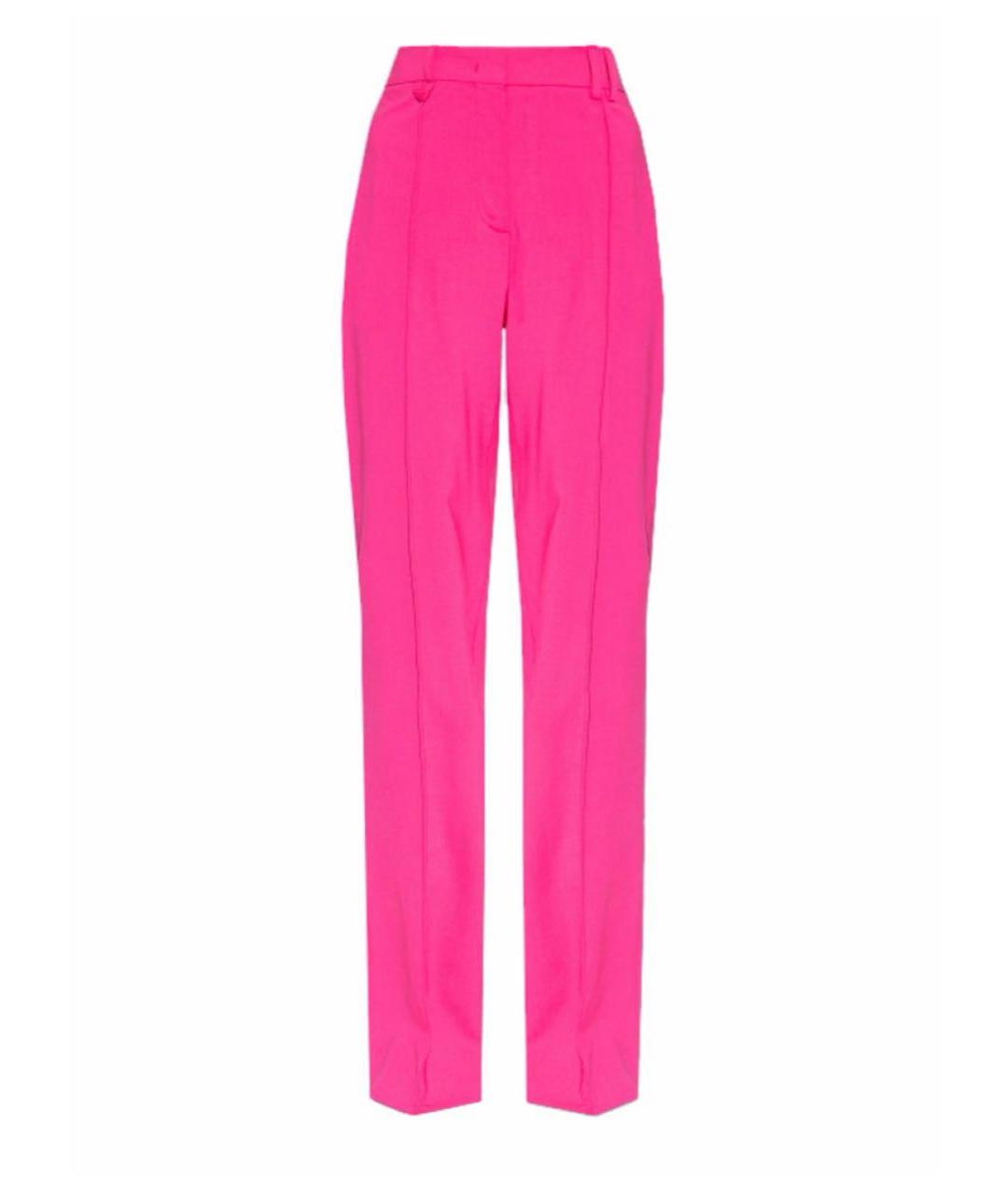 JACQUEMUS Розовые шерстяные прямые брюки, фото 9