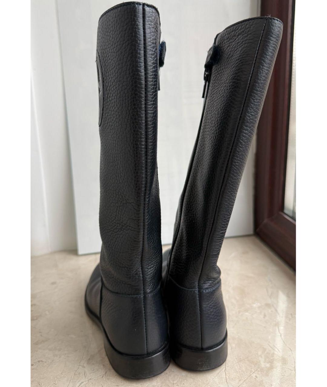 GUCCI Темно-синие кожаные сапоги, фото 3