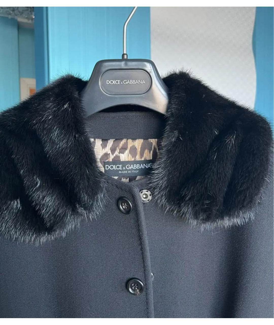 DOLCE&GABBANA Черное шерстяное пальто, фото 3