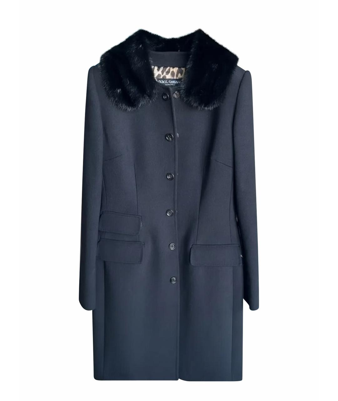 DOLCE&GABBANA Черное шерстяное пальто, фото 1