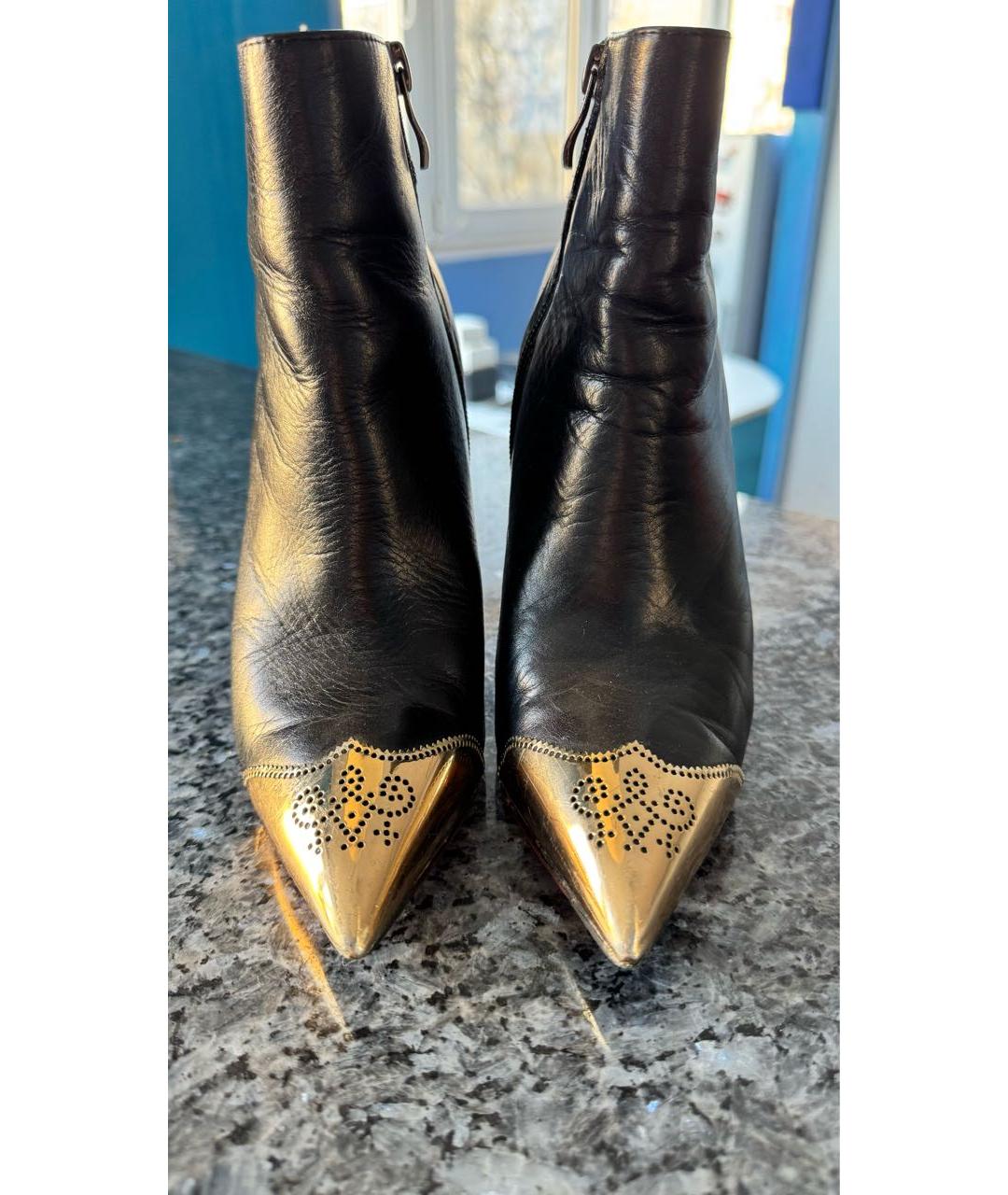 CHRISTIAN LOUBOUTIN Черные кожаные ботильоны, фото 3