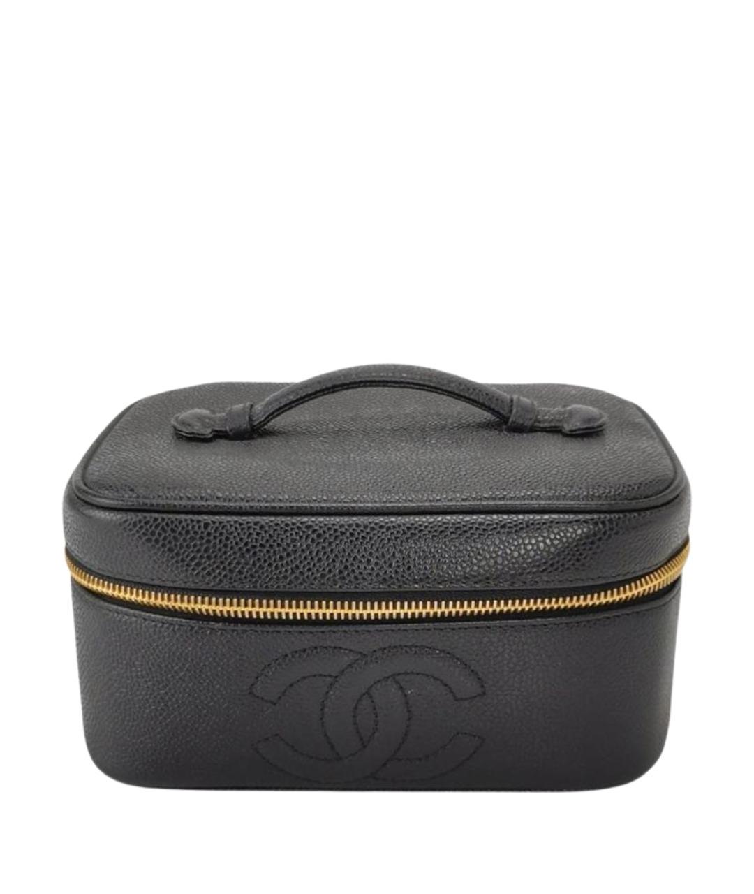 CHANEL Черная кожаная сумка с короткими ручками, фото 1