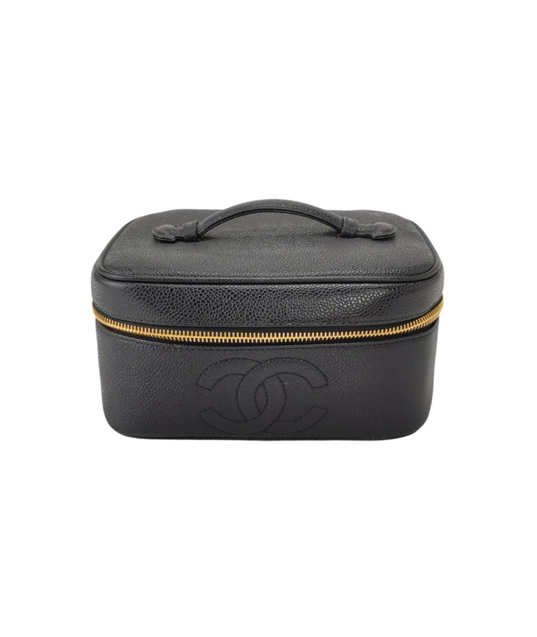 CHANEL Черная кожаная сумка с короткими ручками, фото 9