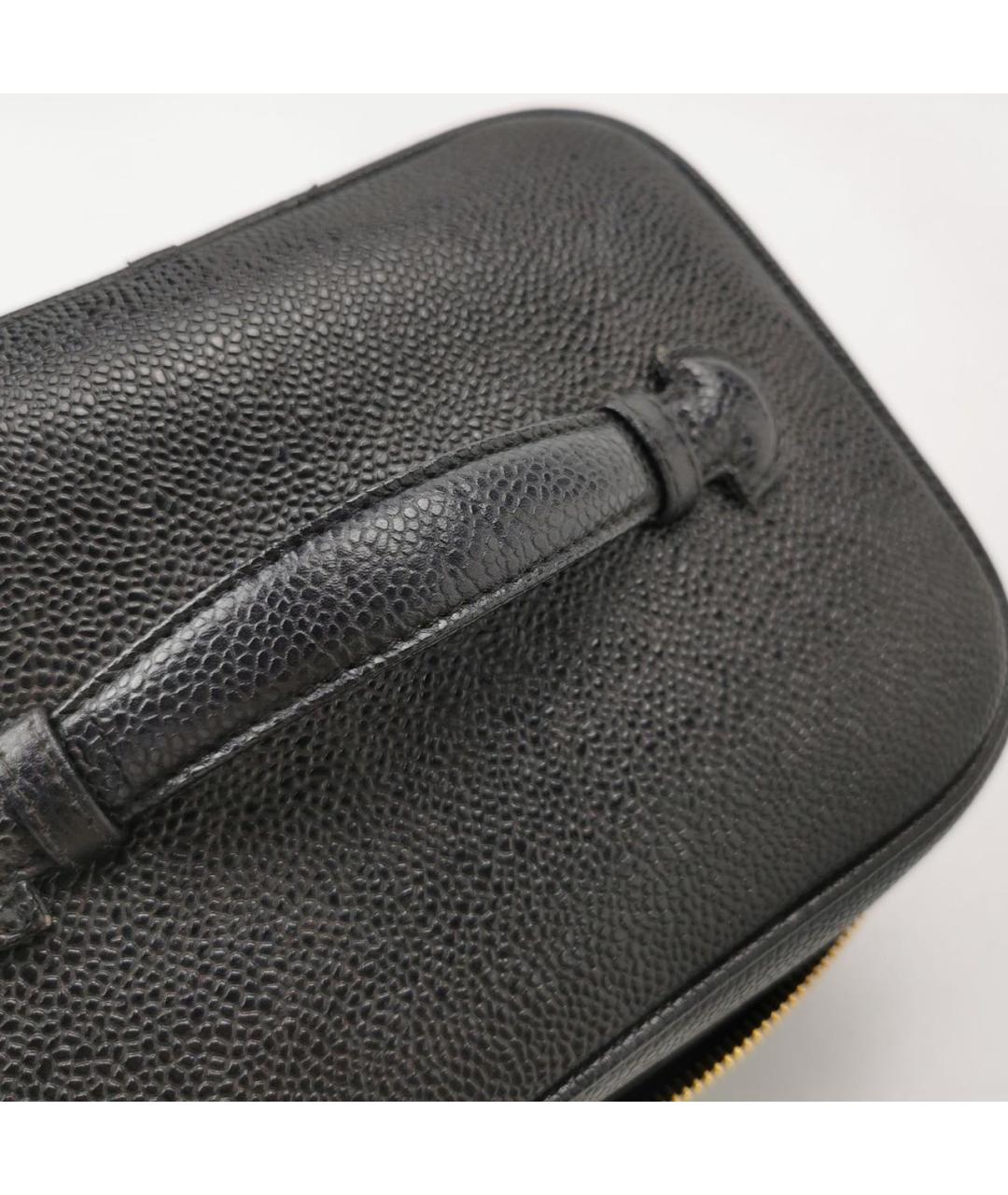 CHANEL Черная кожаная сумка с короткими ручками, фото 7