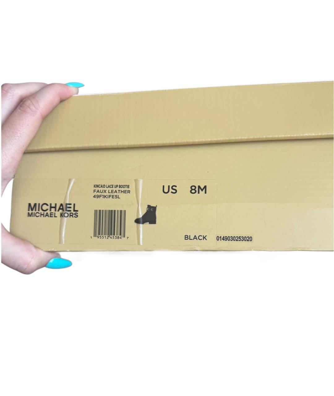 MICHAEL MICHAEL KORS Черные ботинки из искусственной кожи, фото 8