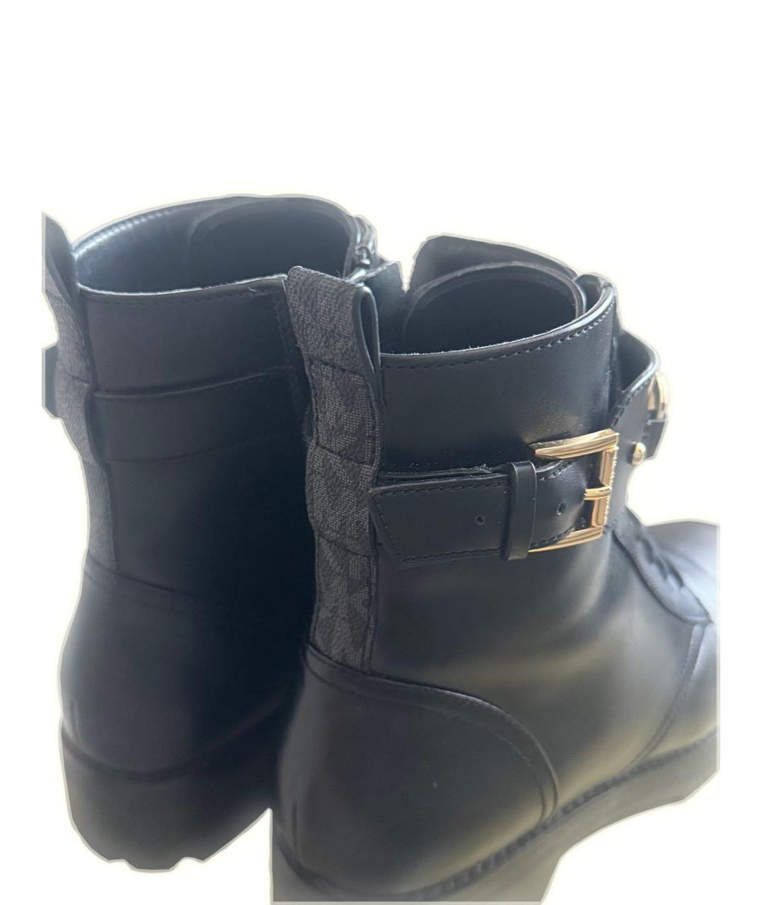 MICHAEL MICHAEL KORS Черные ботинки из искусственной кожи, фото 3