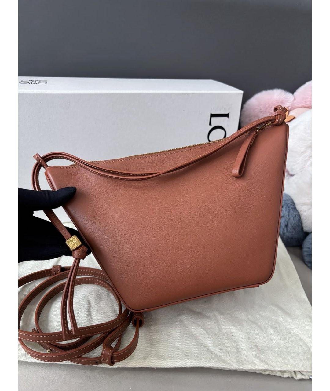 LOEWE Коричневая кожаная сумка с короткими ручками, фото 2